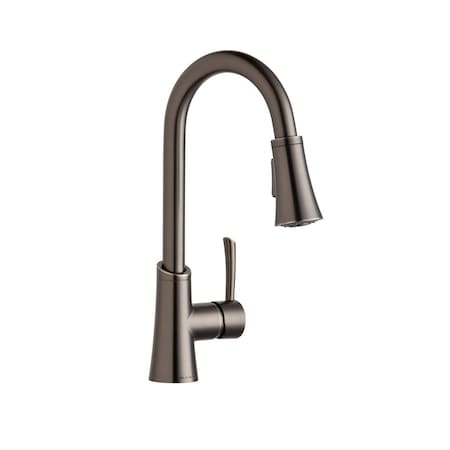 Elkay Gourmet Single Hole Bar Faucet With Pull-Down Spray And Forward Only Lever Handle Antique Steel LKGT3032AS